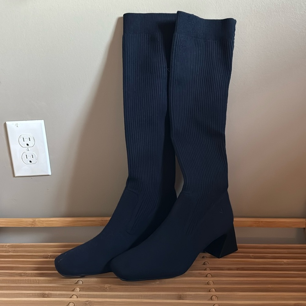 Navy Vivaia Knee Boots - worn once
